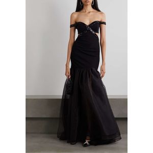 STAUD Emmaline sequin-embellished stretch-ponte Dress Small $595